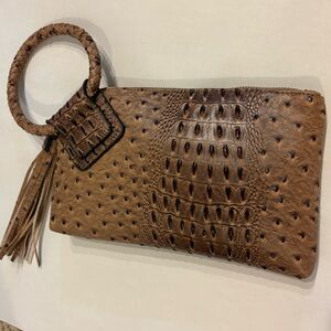 Faux Ostrich wristlet